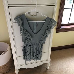Indikah Green Eyelet Shirt! Never worn!